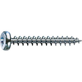 SPAX Universalschraube, 5,0 x 40 mm, 200 Pieces, T-STAR plus, half round head, full thread, 4CUT, WIROX A3J, bright galvanized,0201010500403