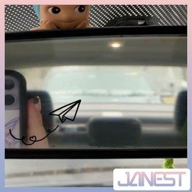 JANES 3pcs Paper Airplane Heart Decal, Size 2x1.8 UV DTF Transfer Car Mirror Decal, Flying Rearview Mirror Sticker, Love Travels Car Mirrors Stickers, Car Decals for Women Men, Car Decals for Trucks