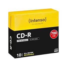 Intenso 1801622 - CD-R 700MB/80 Minutes 52x Speed Printable Slim Case 10 Pack