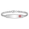 Sterling Silver Rhodium-plated Medical ID Anchor Link Bracelet