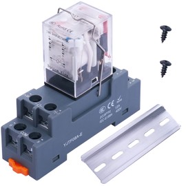 Taiss/AC 220V LED indicator Electromagnetic Coil Relay 8 Pins 10A DPDT 2NO+2NC with Socket Base、DIN Rail Aluminum、screw YJ2N-LY AC 220V