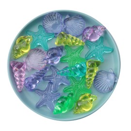 Ruwado 100 Gram Acrylic Seashells Conch Plastic Various Colorful Large Starfish 4 Styles Simulation Ocean Animals for Home Party Decoration Crafting Beach Theme Parties Décor