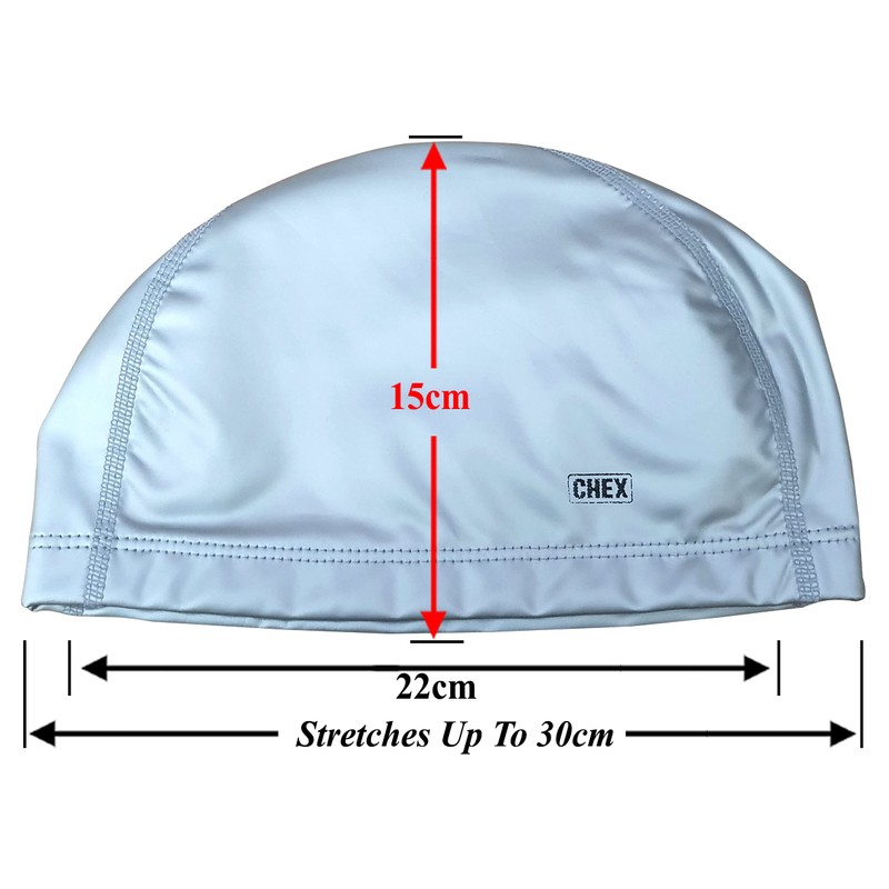 CHEX Comfortable Fit PU Swim Cap Stretchy Tear Resistant Easy
