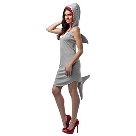 Rasta Imposta Women's Shark Dress Adult, Gray/Red/White, Size 4-10