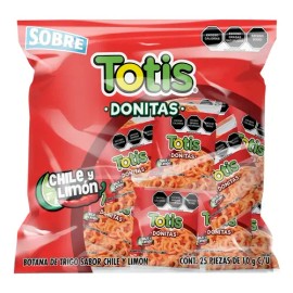 Totis Donitas Chile Y Limón 25piezas 10g. C/u