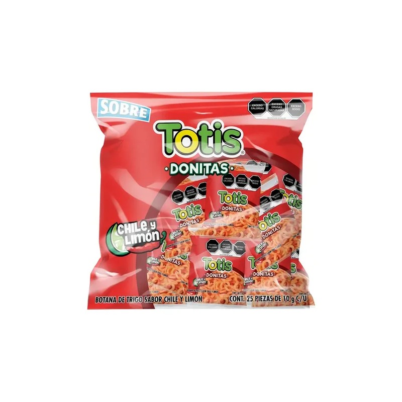 Totis Donitas Chile Y Limón 25piezas 10g. C/u