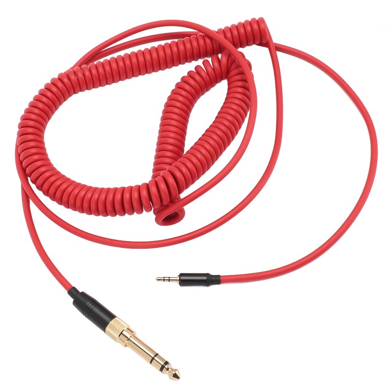 Coiled Headphone Cable Gold Plated Connector Replacement Headset Sound Cord