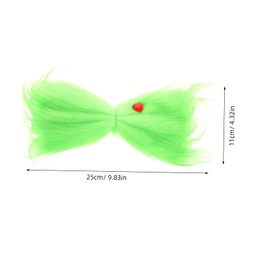 minkissy Furry Christmas Bow Hair Clip Holiday Hair Bow Xmas Hair Clip with Red Heart Furry Hair Bow Christmas Hair Clip Tree Decorations Costume Accessories