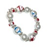 Linpeng Christmas Beaded Bracelet, White Snowman Bracelet For Women Girls, Birthday Christmas Gift Idea, 1 pc