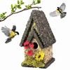 Edible Birdhouse - Birdseed Bird Feeder, Wooden Birds House Covered