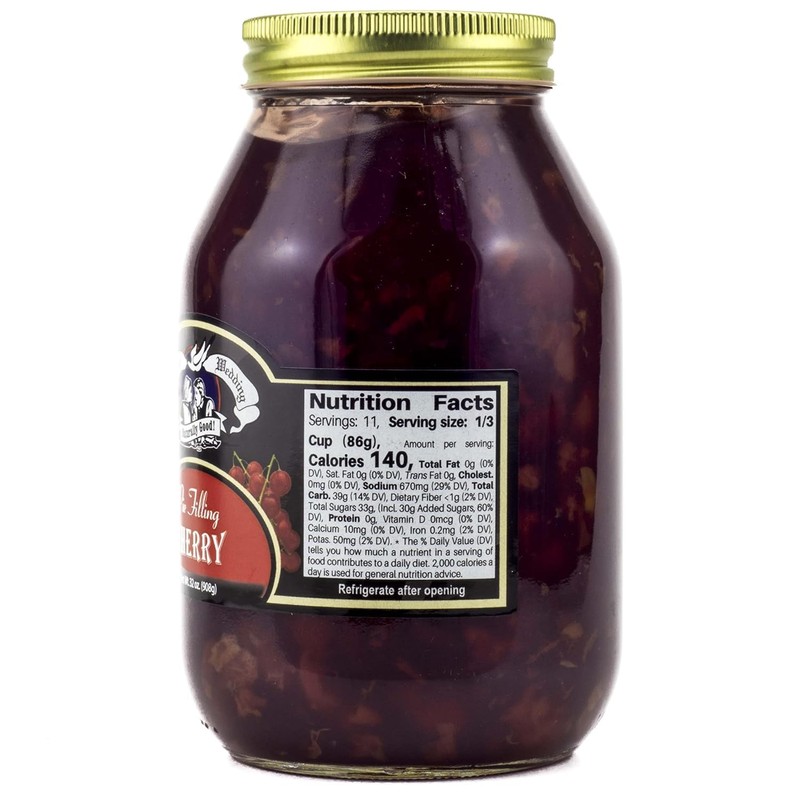 Amish Wedding Natural Pie Filling, Pre Cooked Real Natural Flavor