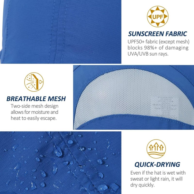 GADIEMKENSD Quick Drying Breathable Running Outdoor Hat Only, blue