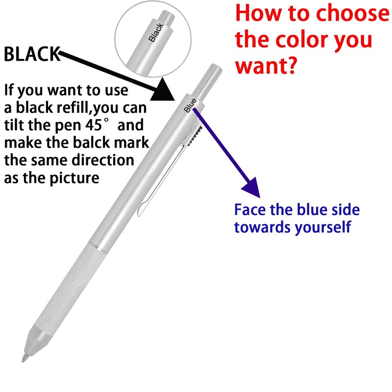 RANBOS 4-in-1 Four-Color Multifunctional Pen, Black/Red/Blue Ballpoint Pen and 0.5mm