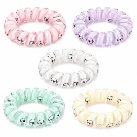 Tangdira Spiral Hair Bobbles Set of 5 Waterproof for Women and Girls (Puppy