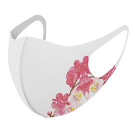 012885 Design Mask, Set of 2, Polyester, Washable, Cloth Mask, Unisex, Cherry Blossoms, Spring