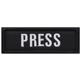 Patch PRESS (Press Agencies, Mass Media, Press) Velcro (Velcro/Velcro) Detachable Military Airsoft Embroidery Patch (Small)