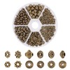 PandaHall 300 Pieces 6 Style Antique Bronze Spacer Beads, Tibetan