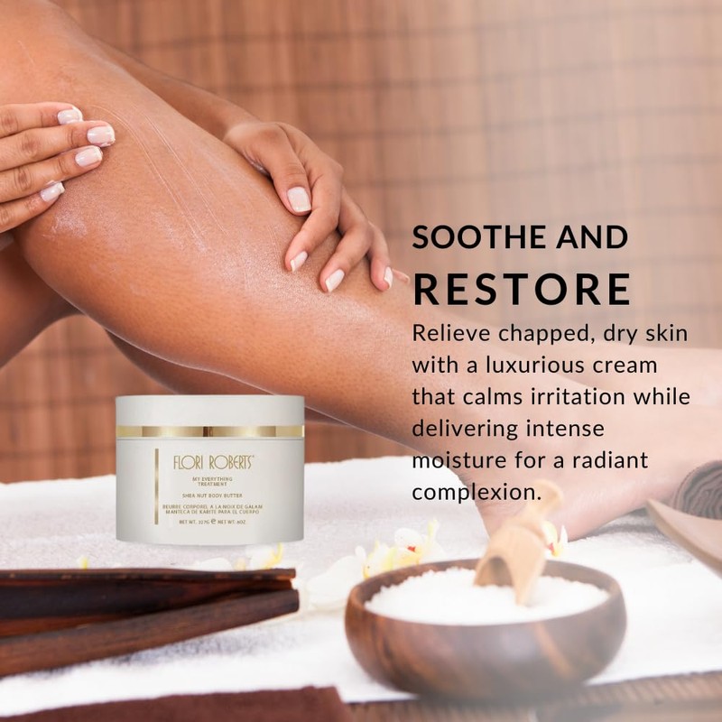 Flori Roberts Shea Nut Body Butter, Premium Moisturizer for Rough