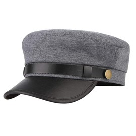 S.CHARMA Chauffeur Hat for Men Women, Classic Vintage Newsboy Cap Costume Hats (Grey, Adjustable fit M(56-58cm/22-22.8inch))