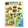 Kenya Graphic Map and Attractions Souvenir Fridge Magnet 2.5" X