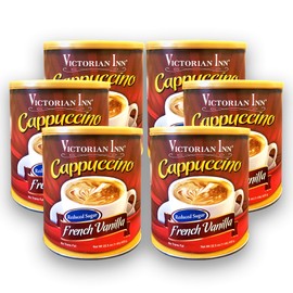 Victorian Inn Instant Cappuccino - French Vanilla - Reduced Sugar - Creamy & Delightful Coffee Mix - Great Hot, Cold, or Blended - Ideal as Coffee Creamer - 1.4 Pound (Pack of 6)