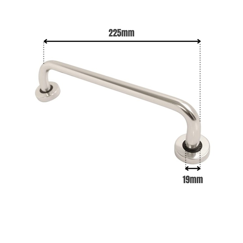 VIBE 19mm Pull Handle Concealed Fix Straight 225x19mm on Polished