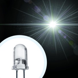 Lumetheus LED 5 mm Colour White 25000 mcd Pack of 100 Light Emitting Diode Extra Bright 3 V White Diode 2 Pin LEDs