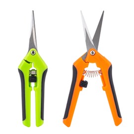 BEADNOVA Trimming Scissors Gardening Scissors Pruning Snips Garden Sheers Trim Plant Trimmers Pruners for Gardening (Green Orange, 2 Pcs)