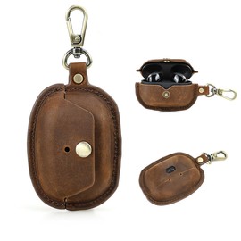 Contacts Wireless Earphones Case Compatible with Sony WF-1000XM5 Leather Case for WF1000XM5 Earbuds Headphone Portable Cover with Charging Port (Coffee)