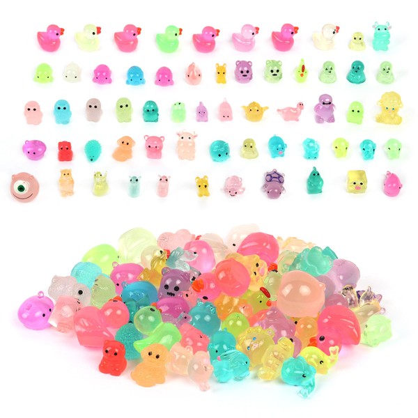 60pcs Luminous Mini Resin Animals Mini Resin Animals Set Turtle