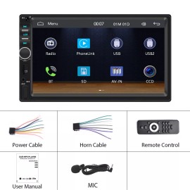 Unbranded Double 2Din 7" Car Radio with Apple CarPlay Android Auto Bluetooth USB/AUX/TF/FM