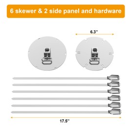 LS'BABQ Rotisserie Kabob Rods-BBQ Accessories for Napoleon Grill,Universal Rotisserie Shish-Kebab Skewer Set Fit Most Spit rods of Grills Rotisserie,Stainless Steel