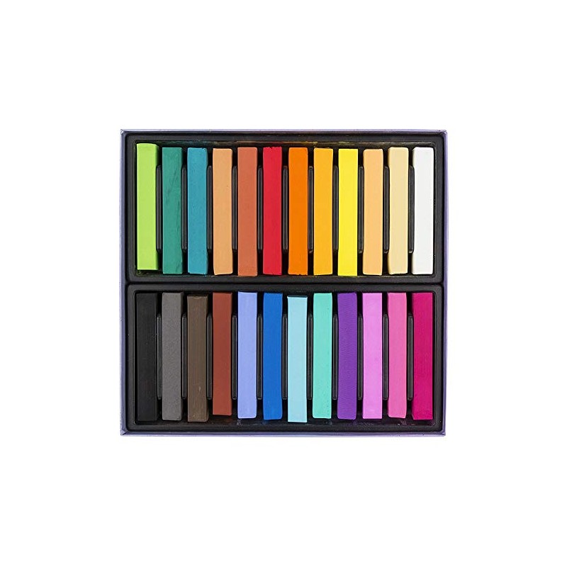 Pastel Chalk, 24 High Quality Chalks in Bright Colours, Highly