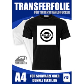 T-Shirt Transfer Paper for coloured and Dunkele Fabrics 8 Sheets 175 g/m2 A4 Inkjet