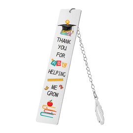 Funny Stainless Steel Bookmark with Chain,Book Marks for Teachers Book Lovers Friends Students Graduation Teacher Appreciation Bookmarks Thank You Gifts