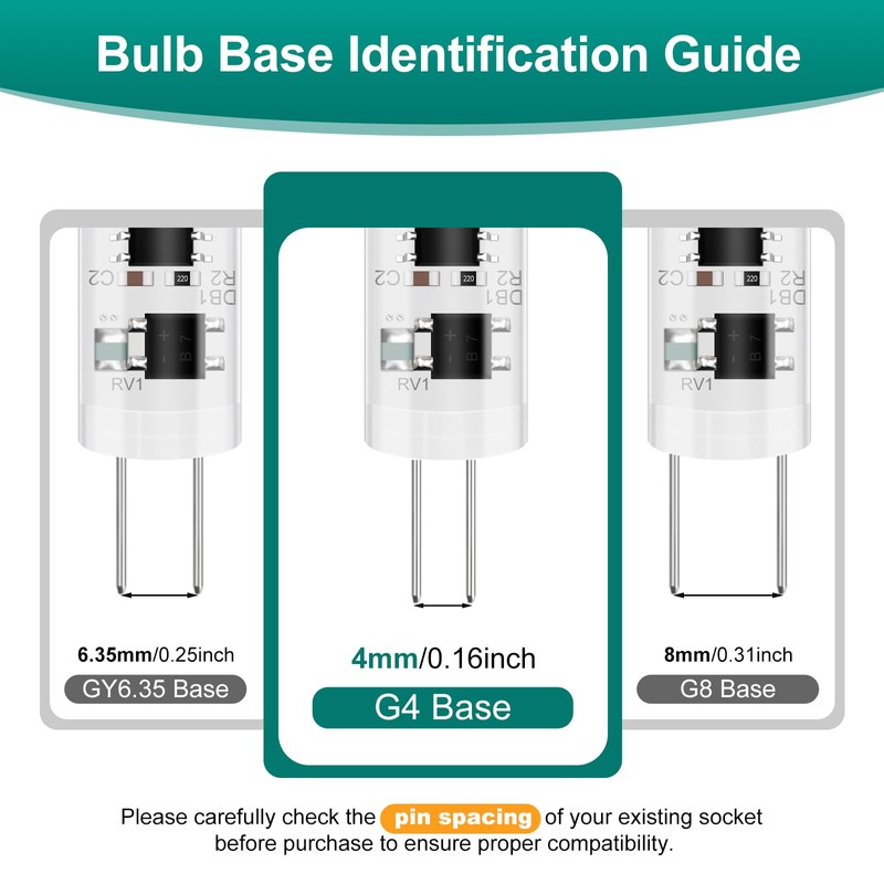 DiCUNO G4 LED Bulb Dimmable, 120V, G4 Bi-Pin Base Light