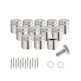 RuoFeng 12pcs Stainless Steel Wall Mount Glass Standoff Holder Screw Nail Advertising Nail 12x20mm