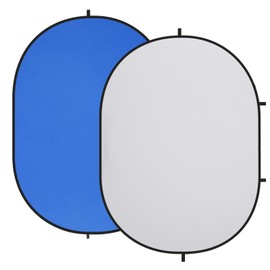 Kate 5x6.5ft(1.5x2m) Collapsible Backdrop Blue Grey Twist Flex Folding Pop up Backgrounds for Photoshoot, Headshots Photo, Video Calls