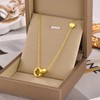 Double Hollow Four-Leaf Clover Pendant Necklace Angie'sGlamour&Grace: 18K Gold-Plated Stainless