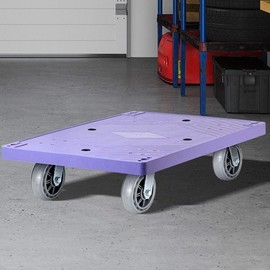 Extra-Large Purple Square Dolly Hand Cart with Inline Wheels - Made in Korea for Groceries, Camping, and Heavy Transport Pull Cart