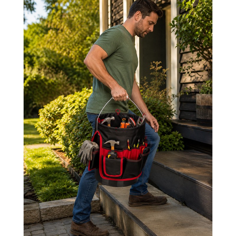 Bucket Tool Organizer for 3.5–5 Gallon Buckets – Heavy-Duty Multi-Pocket