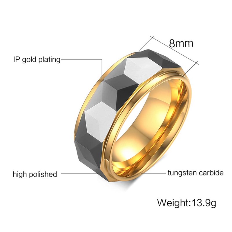 Rockyu Jewelry Accessories Tungsten Ring Men's Ring Simple Carbide Durable