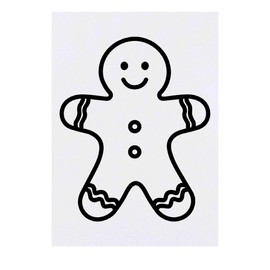 'Gingerbread Man Outline' Temporary Tattoo - Water Resistant, Skin-Safe, Non-Toxic Transfer (TO00084785)