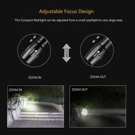 2 Pack Military Grade Single Mode High Lumens Led Tactical Flashlight for Outdoor Camping Hiking Emergency