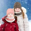 Hicdaw 2 Pcs Kids Winter Hat Scarf Set Beanie Hat