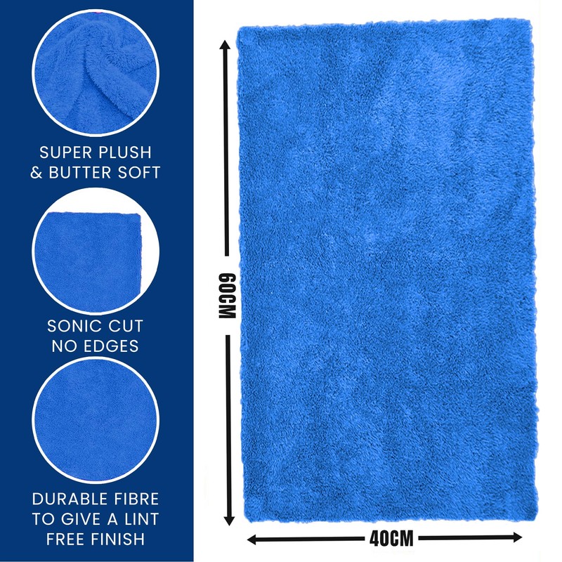 Towelogy® 2 Pack Premium Extra Large Car Drying Towel Edgeless