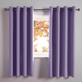 OHS Blackout Curtains Eyelet for Bedroom, Microfibre Modern Decorative Curtain for Living Room Bedroom Home Insulated Summer Winter Soft Curtains, 66x54” - Purple