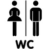 Samunshi® Toilet Door Sign Wall Sticker 14 x 20 cm