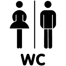 Samunshi® Toilet Door Sign Wall Sticker 14 x 20 cm Black