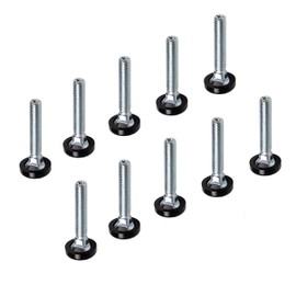 Gedotec Adjusting Screw for Furniture Feet, Adjustable Foot for Table Legs, Adjusting Screw for Screwing - H7650 | Thread M8 x 45 mm | Galvanised Steel | Made in Germany | Pack of 10 - Machine Feet